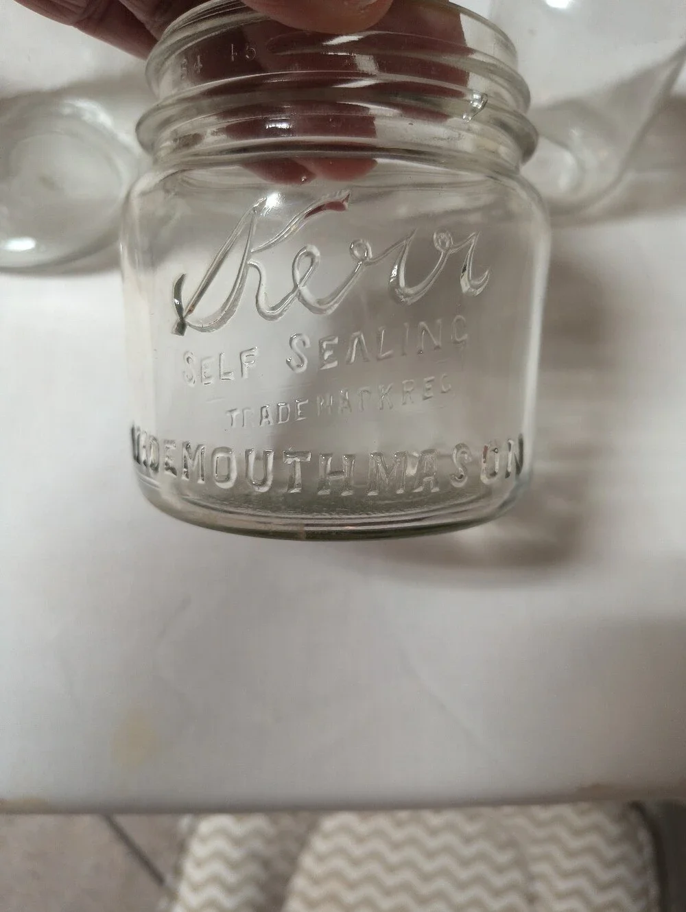 Vintage Mason Glass Storage Jars with Kerr Ball Heinz Jars Wide Mouth Jars